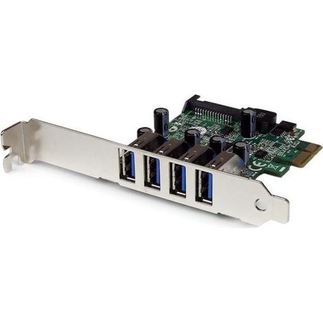StarTech.com Carte contrôleur PCI Express à 4 ports USB 3.0 SuperSpeed - Adaptateur PCIe avec UASP et alimentation SATA (1/4)