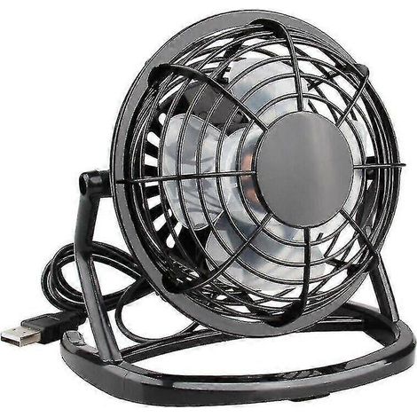 Ventilateur de bureau USB (noir) silencieux, mini ventilateur de table portable alimenté par USB, rafraîchissant (1/5)
