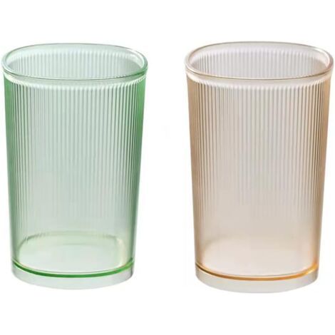 ALLIANDISLot de 2 verres incassables, gobelets de salle de bain, porte-brosse à dents en plastique, gobelets de salle de bain, porte-pinceaux de maquillage, lot de 2 verres à boire réutilisables. (1/5)