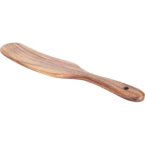 Flacher Teakholzlöffel, Küchenhelfer, Kochspatel für den Kamin (29 x 5,5 cm) (1/5)