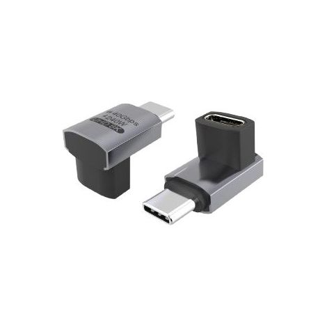 Adattatore USB-C angolare MicroConnect Premium USB4 3x2, 240 W, 40 Gbps, MC-USB4AF
