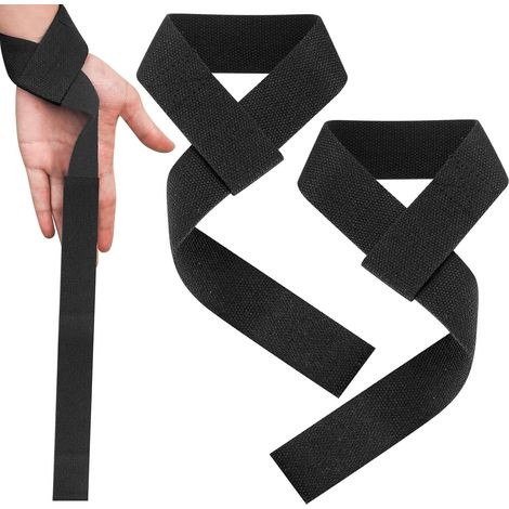 2 Pièces Sangles Musculation, Coton Rembourré 3,8cm, Longueur 63cm, Pour Haltérophilie Fitness (1/5)