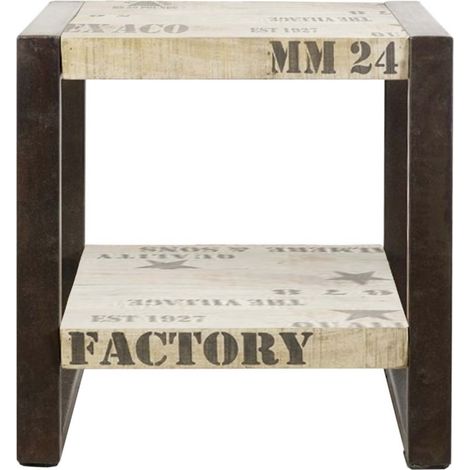 Beistelltisch Mango 50x40x50 natur bedruckt FACTORY 101