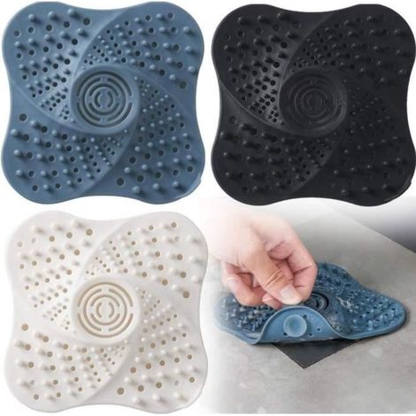 3 Pièces Filtre Cheveux Douche Attrape Filtre de Drain de Baignoire avec Ventouse Pour Salle de Bain Évier-keeper (1/2)