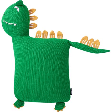 Conjunto de 2 Cojines infantiles Almohada de Animales en Forma de Dinosaurio Algodón Verde Suave Dinos