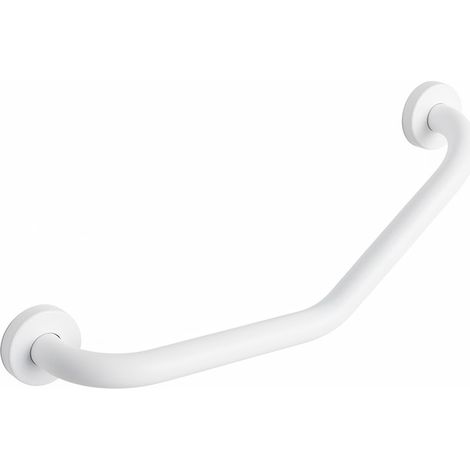 Maniglione di sicurezza in acciaio a 45 gradi da 30x30 cm bianco