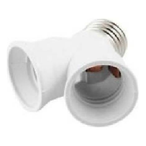 Doppio portalampada E27, colore: Bianco