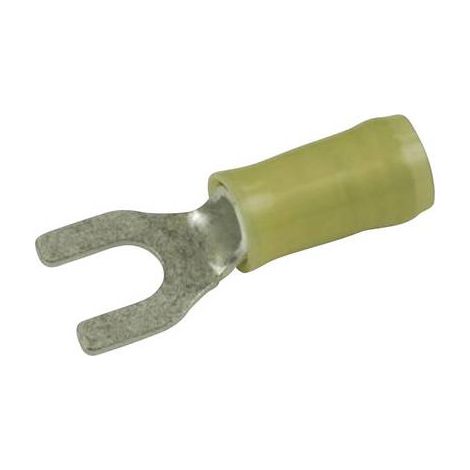 TE Connectivity 130496 Cosse à fourche 2.70 mm² 6 mm² Ø du trou=4.3 mm partiellement isolé jaune 1 pc(s) C76882 (1/2)