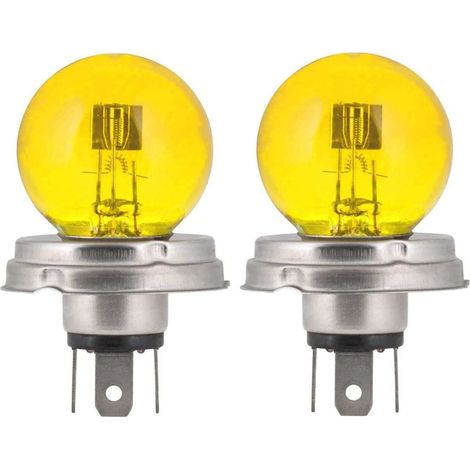 Cyclingcolors – Coffret de 2 ampoules 12V 45/40W P45T jaune double filament – Feu de croisement pour voiture et moto ancienne – Éclairage vintage