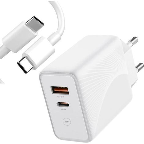 Chargeur 30 W - E.F.CONNECTION - PD 20 W + QC 3.0 - USB-C 1 m - Compatible avec Samsung Galaxy (1/4)