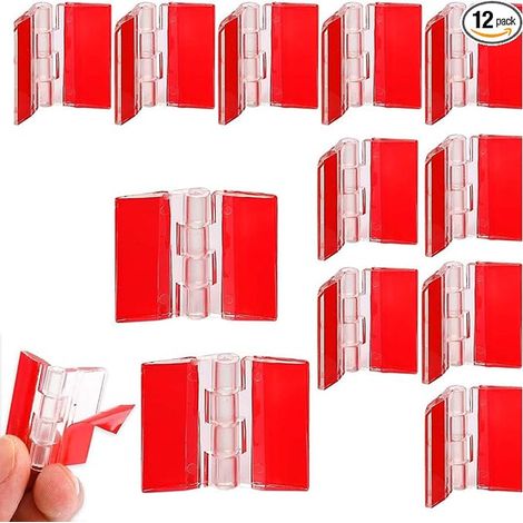 Charnière, charnières en acrylique transparent - 35 x 30 mm charnières de piano - En plastique transparent - Pour armoire, tiroir, meubles, bricolage (1/5)