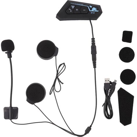 Intercom Moto Casque Sans Fil Bluetooth 5.0 Antibruit Étanche Appel Mains Libres Multifonction (1/5)