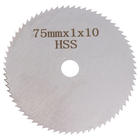 Miniatur-Sägeblatt 75x1x10 mm (3 Zoll) aus HSS-Hochgeschwindigkeitsstahl für Metalle, diamantbearbeitet. (1/5)