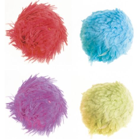 Gioco 4 palline in peluches per gatti