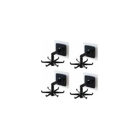 Portautensili da parete con ganci girevoli, rotazione a 360°, scaffale portaoggetti da cucina, porta cucchiai, accessori da cucina (set da 4 pezzi - Crezuo)