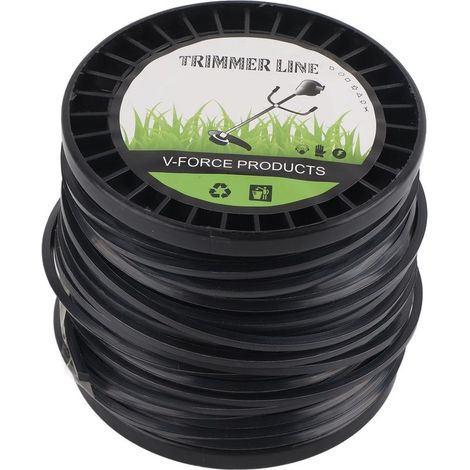 Line of cutting-edge of 3.3mm, high efficiency of cutting, low noise, Quadrate black for most mowers to lawn, farm 50m (1/5)