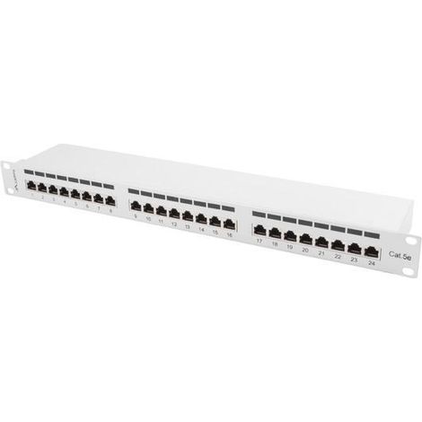 Lanberg Pannello di Rete Grigio 24 Porte RJ-45 Cat 5e