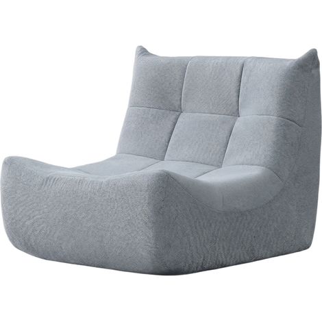 Sillón lounge de suelo 1 plaza de chenilla gris con espuma de alta densidad, 77x96x71,5 cm, HOMVRA (1/5)