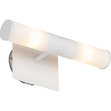 QAZQA Appliques bath - Moderno - Acciaio,Vetro - Bianco - Oblungo Max. 2 x Watt