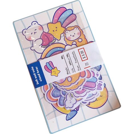 Lustige, niedliche, transparente Aufkleber im Cartoon-Stil, sichere Klebstoffe mit vielseitigen Anwendungsmöglichkeiten für Handys, Wasserflaschen, Bücher und niedliche Bären (1/3)
