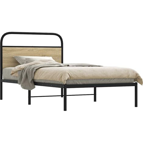 Estructura de cama sin colchón 90x200 cm madera roble