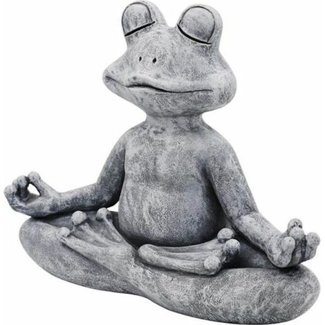Statue de grenouille de méditation en bronze – Finition plaquée à la main – Décoration intérieure et extérieure – Style vintage