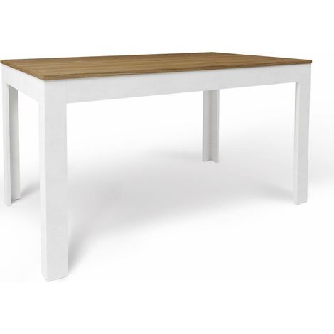 Tavolo Allungabile 140/00x80x75 cm Noce Stelvio e Ossido Bianco