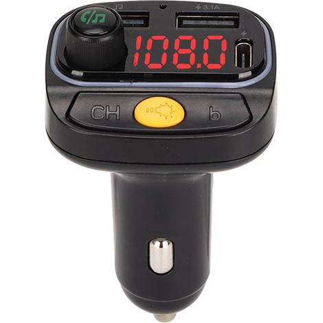 Émetteur FM Bluetooth C15 pour voiture, récepteur radio, lecteur MP3, kit mains-libres avec double ports USB chargeur et lumière LED (1/5)