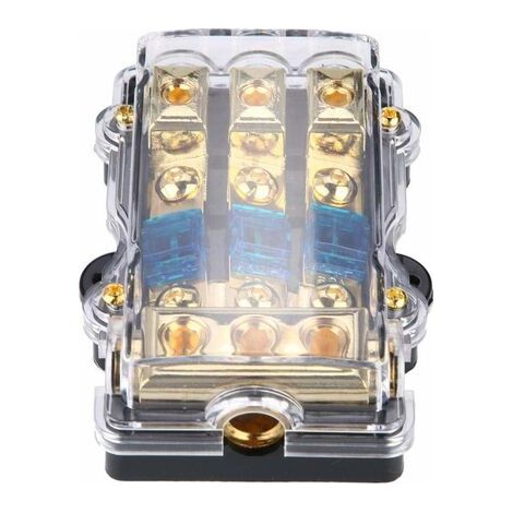 BUNTHAUS Porte-Fusible, 24 V 60A Bloc de Distribution de Fusible Boîte à Fusibles de Circuit Audio Stéréo Automatique 1 Sortie sur 3 Porte Fusible (1/5)