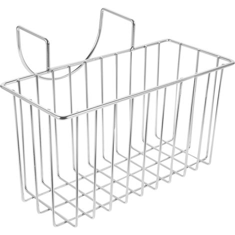 Panier D'évier en Acier Inoxydable Drainage et Bords Lisses, Organisateur Pratique pour Évier Cuisine Argenté, pour Rangement et Séchage (1/5)