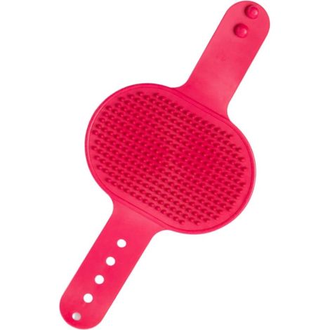 Silikon-Badebürste für Hunde Weiche Bürste für Haustiere zum Baden und Pflegen Shampoobürste für Hunde Katzen und Welpen Verstellbarer Riemen rosa (1/5)