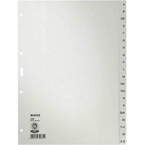 A-Z Register DIN A4 Tauenpapier recycelt grau 20 Registerblätter (1/5)