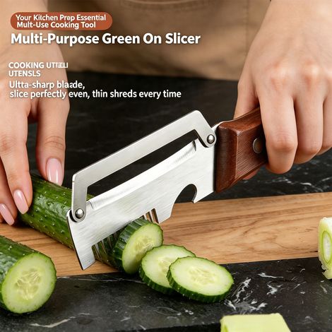 – Ouvre-bouteille et couteau à éplucher 2 en 1 en acier inoxydable – Éplucheur spécial pour ananas et asperges – Couteau à éplucher les oignons verts avec anneau – Argent (1/3)
