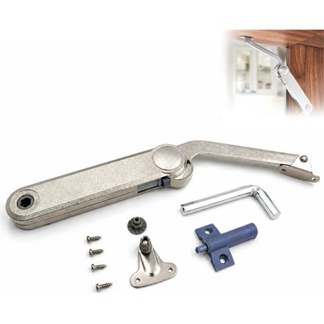 Compas pour Porte Relevable 5-6 kg, Amorti, Réglable, Ouverture Vers le Haut (1/5)