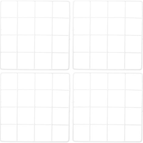 Drahtgitter-Wandpaneele (4er-Set) zur Präsentation von Fotos, DIY-Fotorahmen aus Eisen – 20,00 x 20,00 x 0,30 cm – Weiß (1/4)