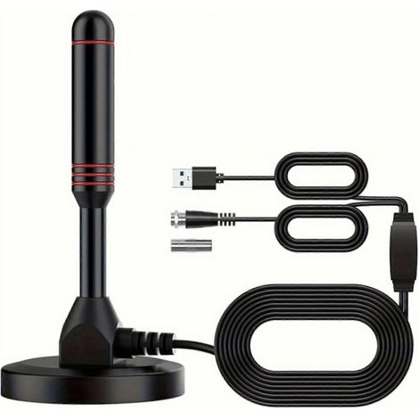 Antenne TV portable d'intérieur gratuite HD avec base magnétique et câble coaxial ( ) (1/2)
