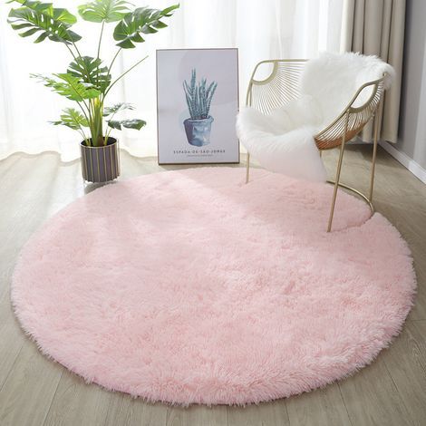 Tapis rond salon laine tapis antidérapant léger 100 cm de diamètre (1/5)