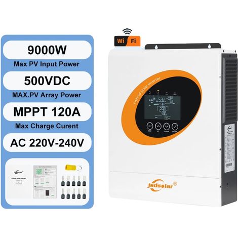 Inversor solar, sistema híbrido, monitorización inteligente, 6,5 kW 48 V WiFi, 220-240 V, 48 V (1/2)