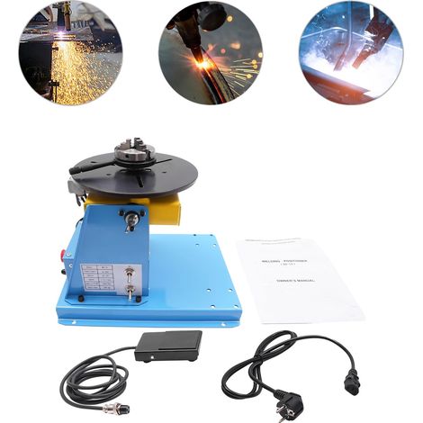Table tournante de soudage, diamètre du mandrin 2,56 po, capacité de charge 10 kg, plage de vitesse 1-12 tr/min, angle d'inclinaison 0-90°, acier de haute qualité (1/5)