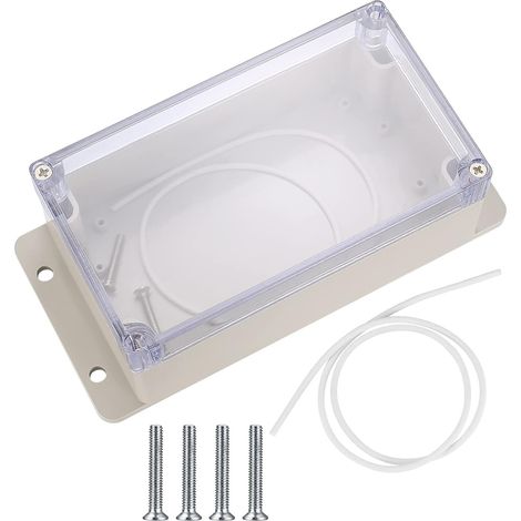 Boite de Derivation Etanche IP65 Electrique Exterieur, Boîte de Jonction Connecteurs, Boitier Plastique Electronique Extérieur (Transparent 15,8X9X6,4CM) (1/5)