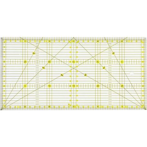 Righello per patchwork da 15 x 30 cm con tacche angolari, righello di precisione per quilting e patchwork