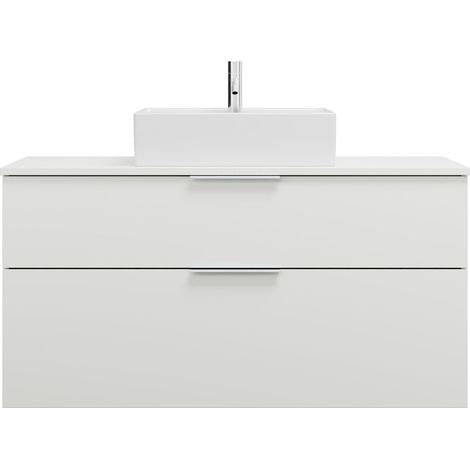 burgbad Eqio lavabo à poser en céramique, carré, au centre,