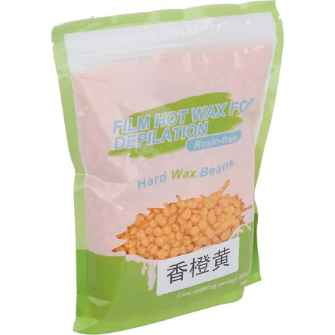 Perles de cire dure 500 g (17,6 oz) pour l'épilation du visage, des jambes, du torse et du dos (femme/homme, orange). (1/5)