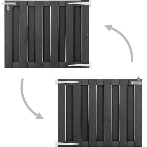 Portillon WPC 100x80 cm Gris (1/5)