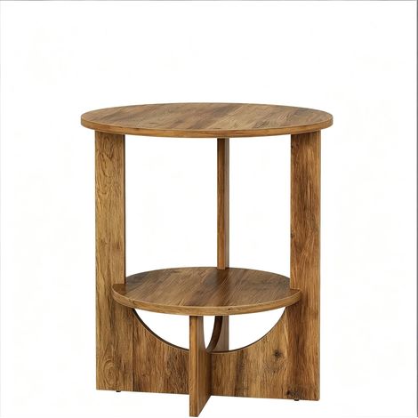 Tavolino rotondo in MDF Rustic Brown 50 x 50 x 65 cm MODENUIT (1/5)