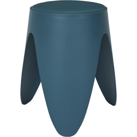 The Home Deco Factory – Tabouret empilable EVE bleu canard – Dimensions 30 x 30 x h.46 cm – Structure plastique légère – Pour intérieur moderne (1/5)