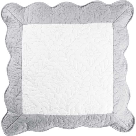 Housse de Coussin en Microfibre "Andrea" 60x60cm Blanc & Gris