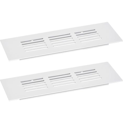 Grille de Couverture de Bouches D'Aération 2 Pcs 150x50 mm Argent Grille de Ventilation, en Alliage d'Aluminium à Mailles, Rectangulaire à Persiennes (1/5)