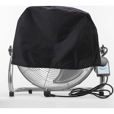 [Funda para ventilador industrial] Funda impermeable, resistente a los rayos UV y al polvo, plegable, para ventiladores eléctricos, tejido Oxford 210D, color plata, 61 x 19 x 61 cm, color negro. (1/5)