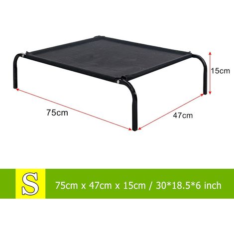 Metal Frame Dog Cot Elevated Pet Bed Raised Dog Pet Bed with Breathable Mesh &No-Slip Rubber Feet, Lightweight & Portable Bed For Indoor Outdoor Camping Beach Travel Use, 75x47x15CM (1/5)